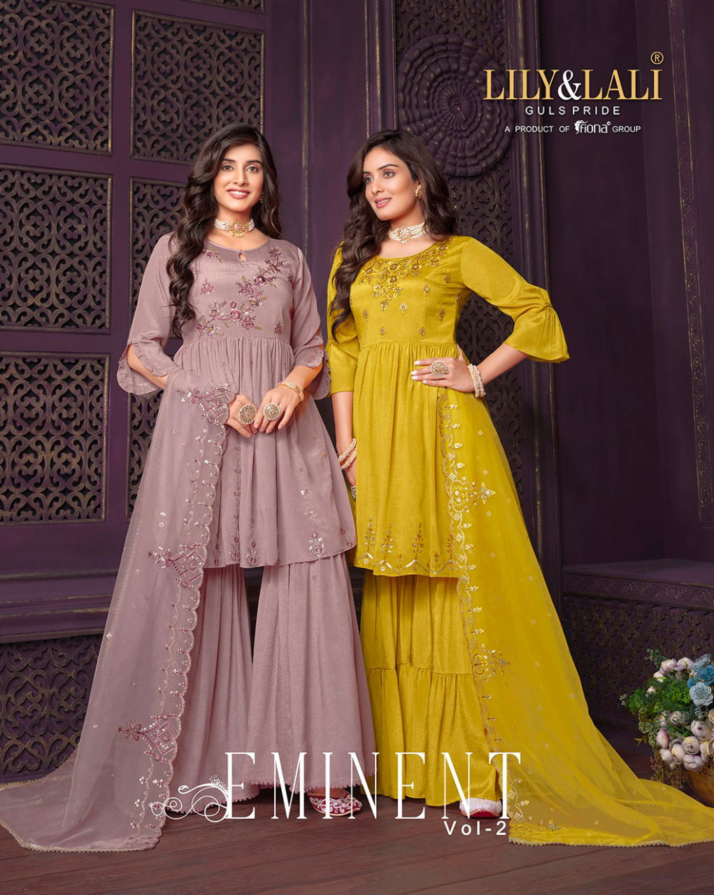 Eminent 2 By Lily And Lali Sharara Readymade Suits Catalog